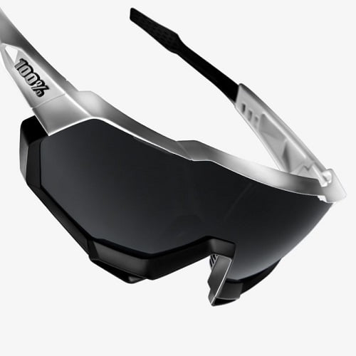 Sunglasses 100% SPEEDTRAP Matte White/Black - Smoke - Image 3