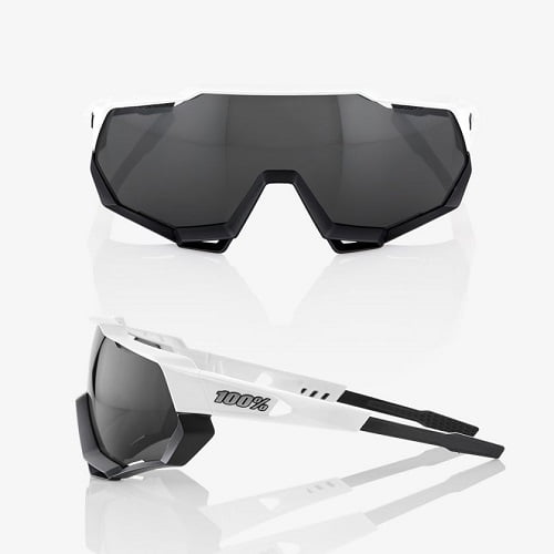 Sunglasses 100% SPEEDTRAP Matte White/Black - Smoke - Image 2