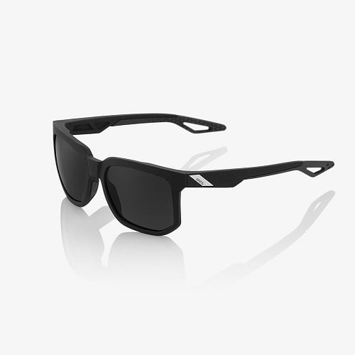 100% Centric occhiali da sole sportivi Matte Black Smoke Lens