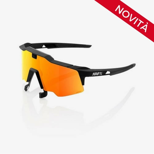 Eyewear 100% SPEEDCRAFT AIR - Soft Tact Black - HiPER Red Multilayer Mirror