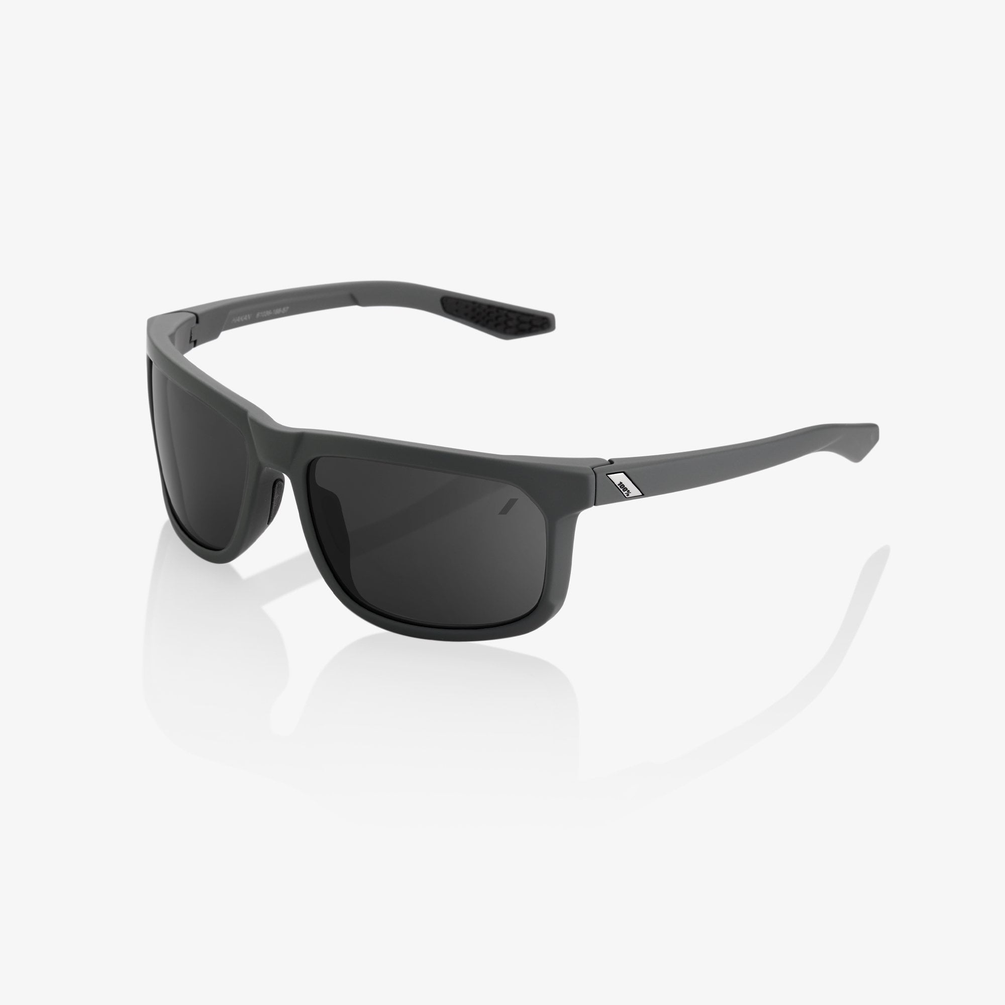 100% Sunglasses HAKAN Soft Tact Cool Grey Smoke Lens