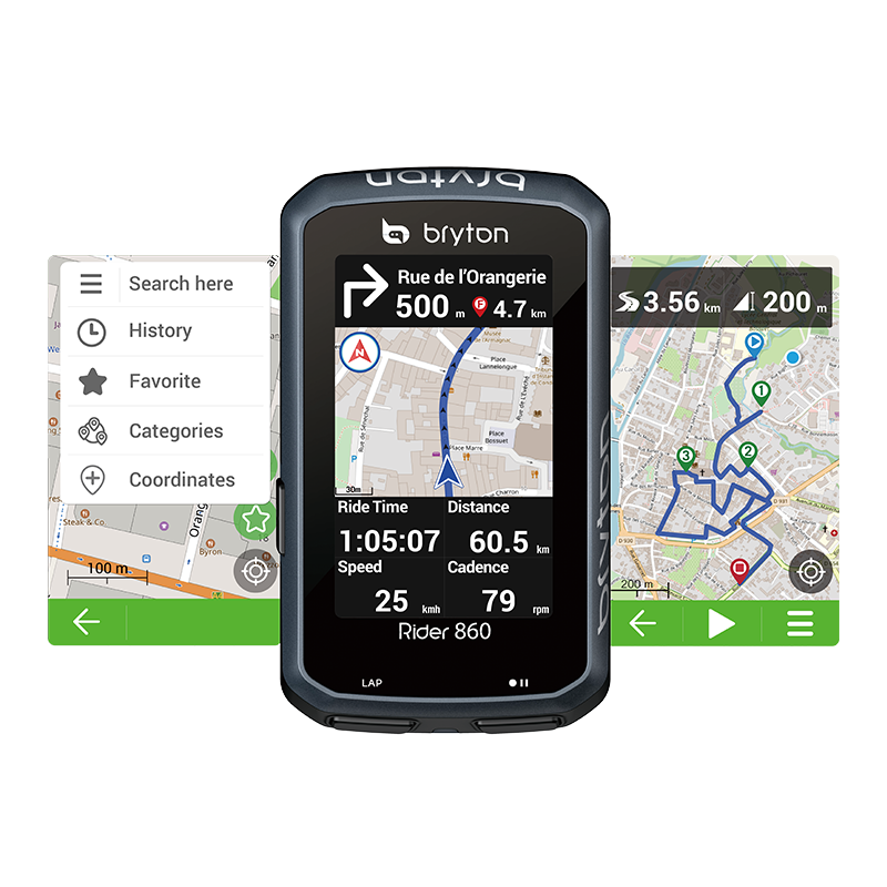 Bryton Rider 860E Ciclocomputer - con supporto frontale - Ciclobottega  Bikeshop