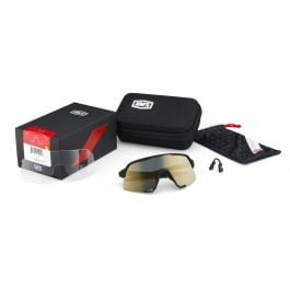 Sunglasses Ride100% S3 Soft Tact Stone Grey Hiper Crimson Silver Mirror Lens