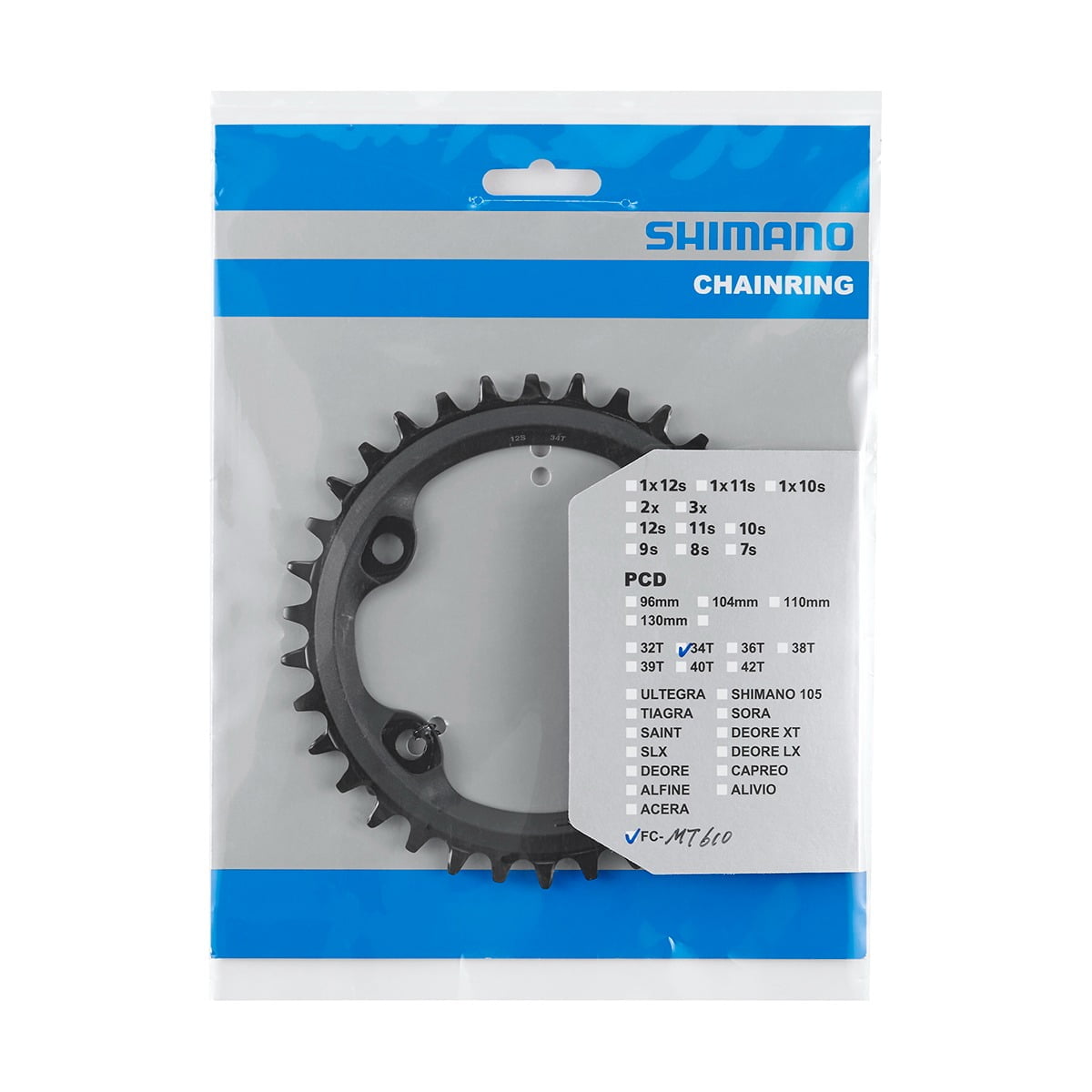 Shimano Corona 34D FC-MT610 BCD96mm - immagine 2