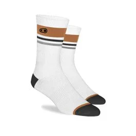 CrankBrothers ICON MTB SOCKS - White/Brown
