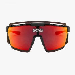 Scicon AEROWATT Cycling Sunglasses (Shiny Black/Mirror Red)