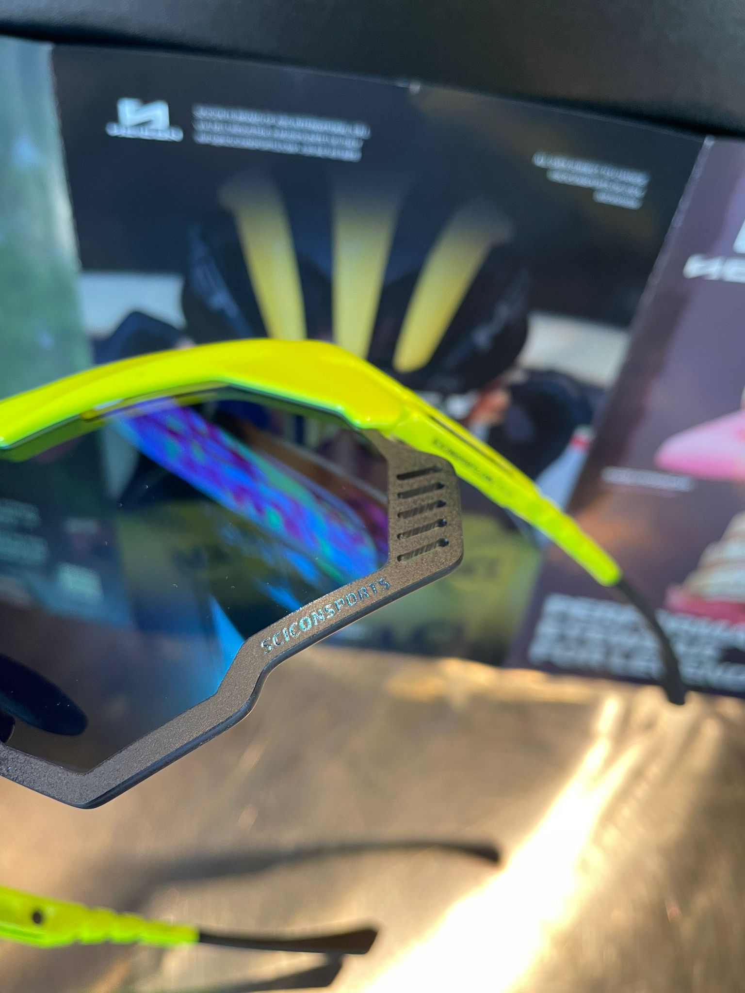 Scicon AEROSHADE KUNKEN TOUR Occhiale Sportivo (Yellow Fluo/Blue Mirror) - immagine 11