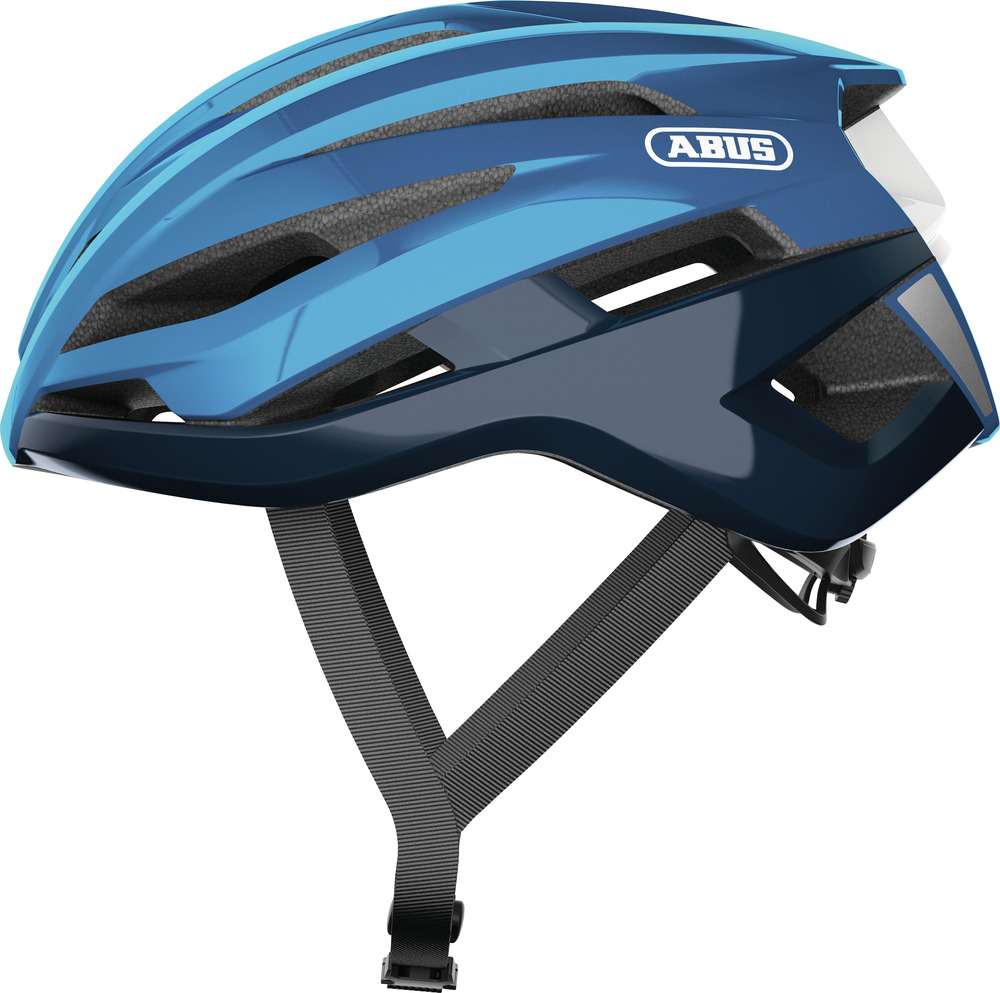 casco ciclismo blu