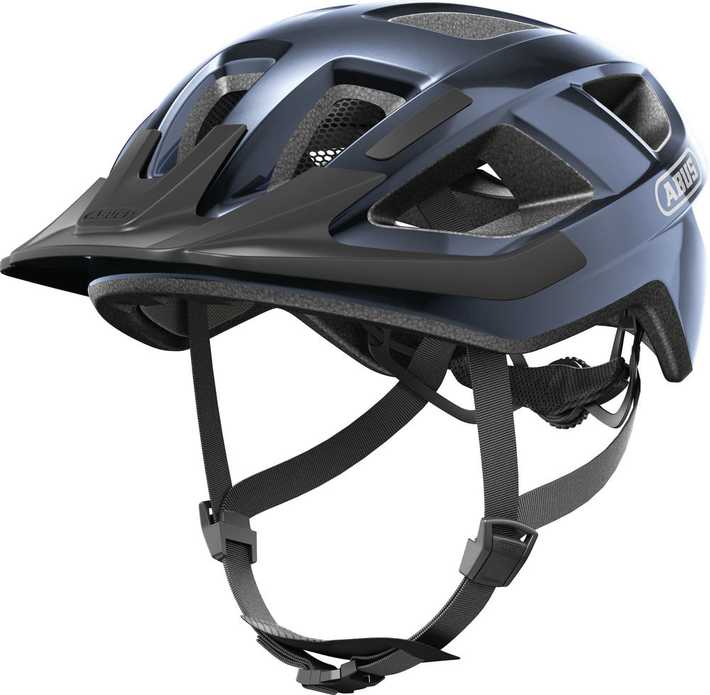 casco bici blu notte con visiera rimovibile abus aduro 3