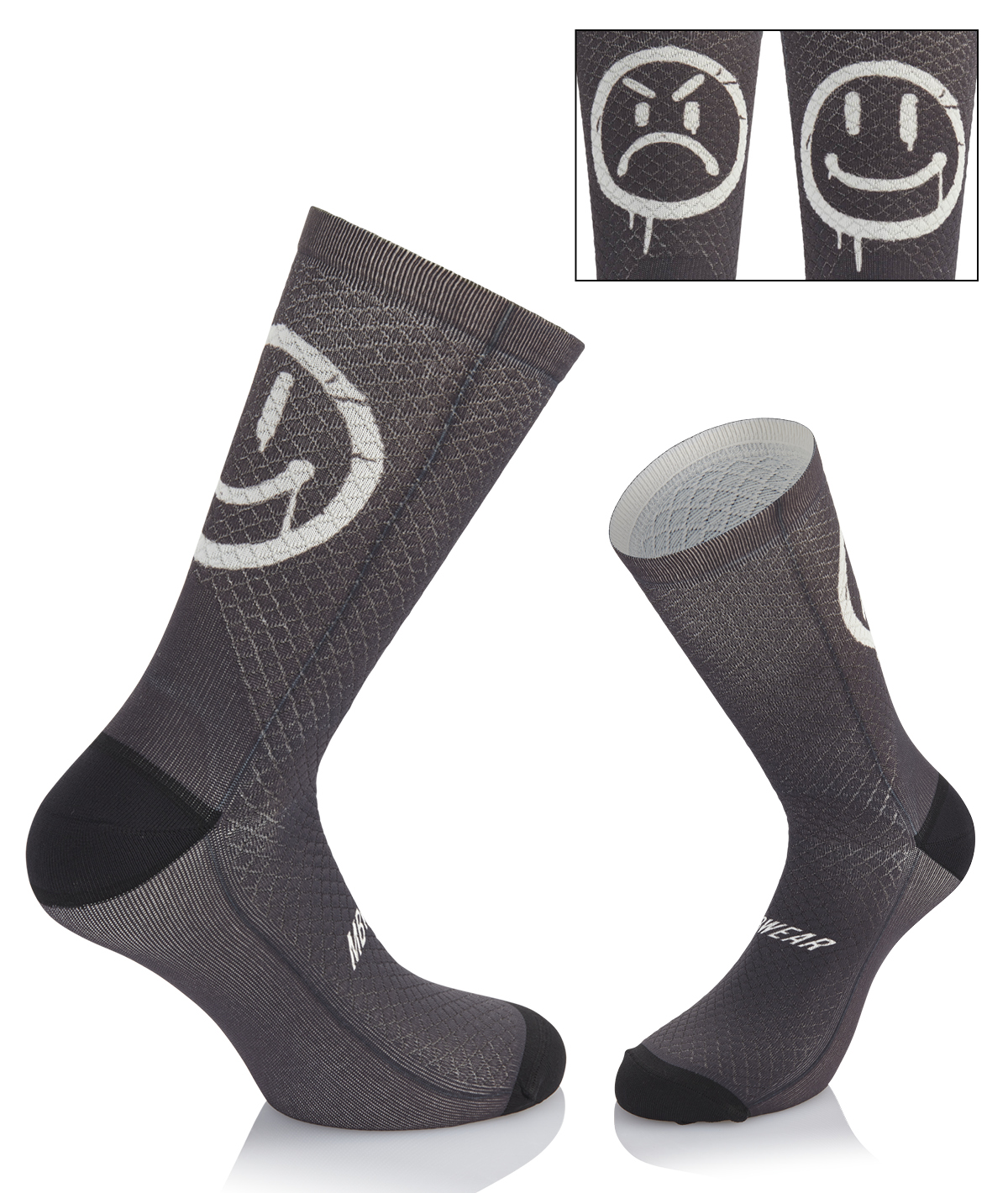 calzini ciclismo divertenti smile mbwear nero