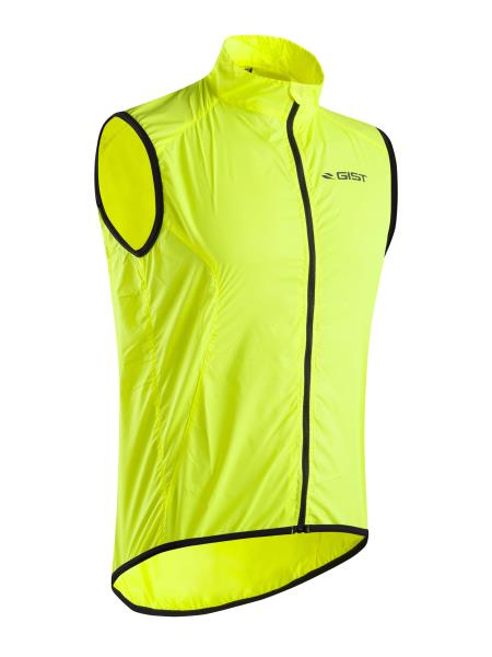gilet antivento giallo fluo per ciclismo gist alta visibilità