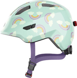 Casco Bici per Bambini Abus Smiley 3.0 LED – Blue Rainbow