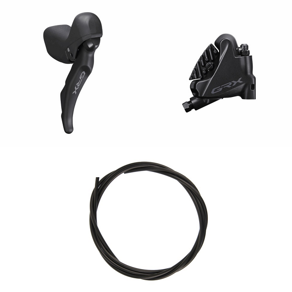 Kit Freno a Disco Idraulico Posteriore Shimano GRX – Leva ST-RX600 (Dx) + Pinza BR-RX400 J-Kit – Nero
